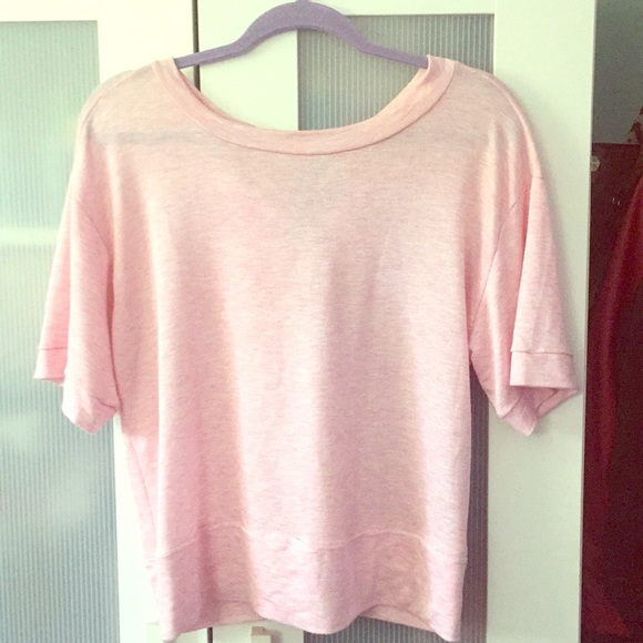 Baby pink top with lace up back - Picture 1 of 2